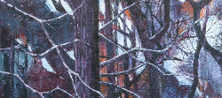 Nature's Stained Glass Window - Winter Trees - Wendover Woods | 2013 | Oil on Canvas | 81 x 40 cm